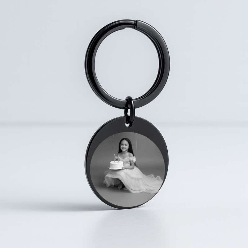 Chaveiro Personalizado Redondo em Aço Inoxidável – Gravação com Texto ou Foto - Image 2