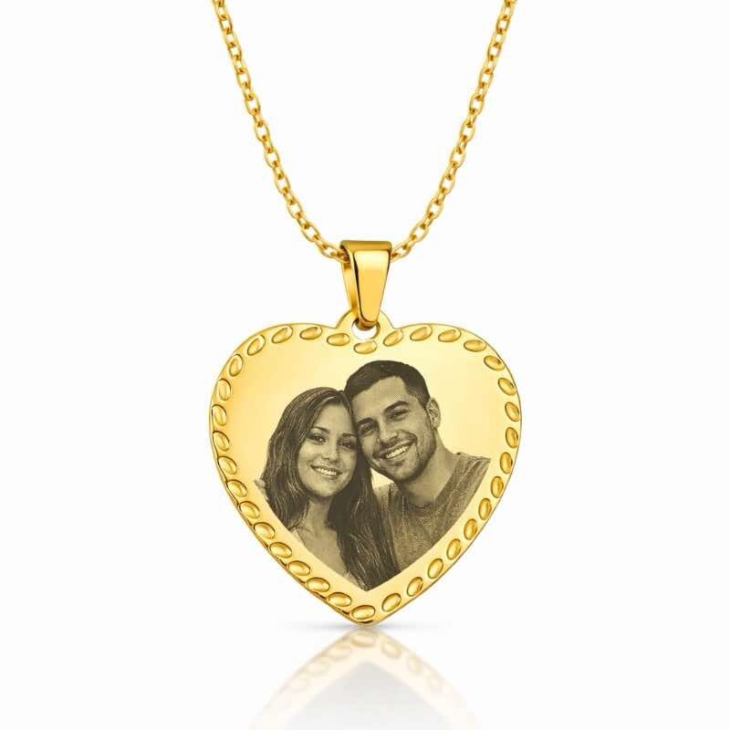 Colar Coração Personalizado com Foto em Aço Inoxidável