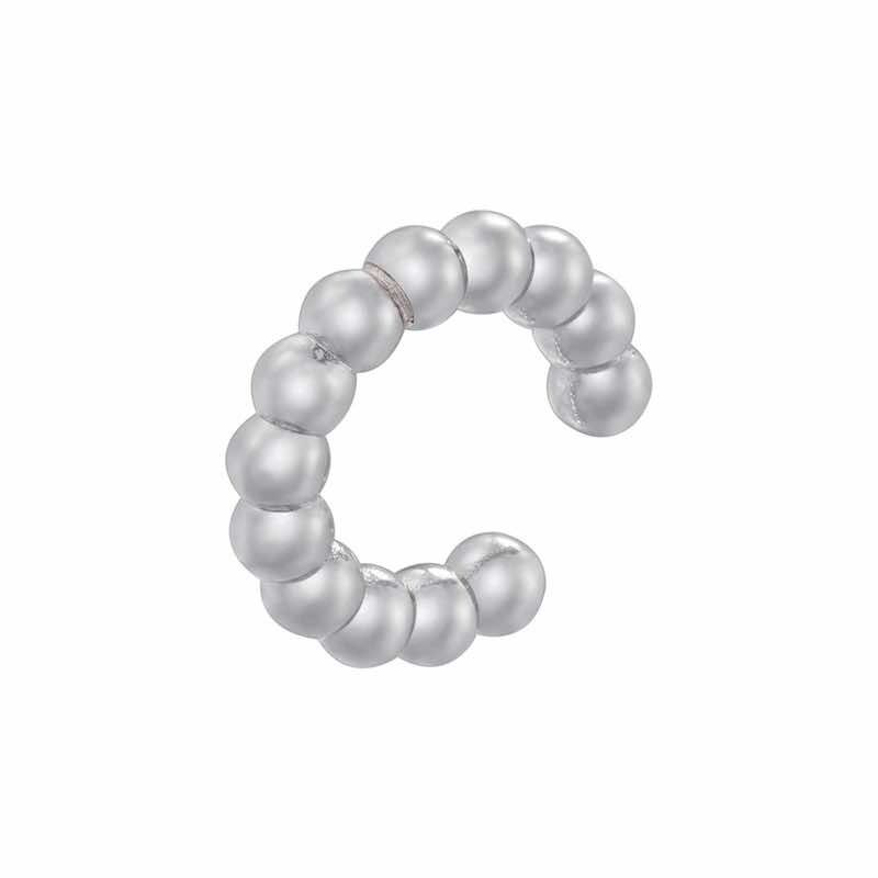 Fake Piercing Prateado Bolinhas – Aço Inoxidável Sem Perfuração