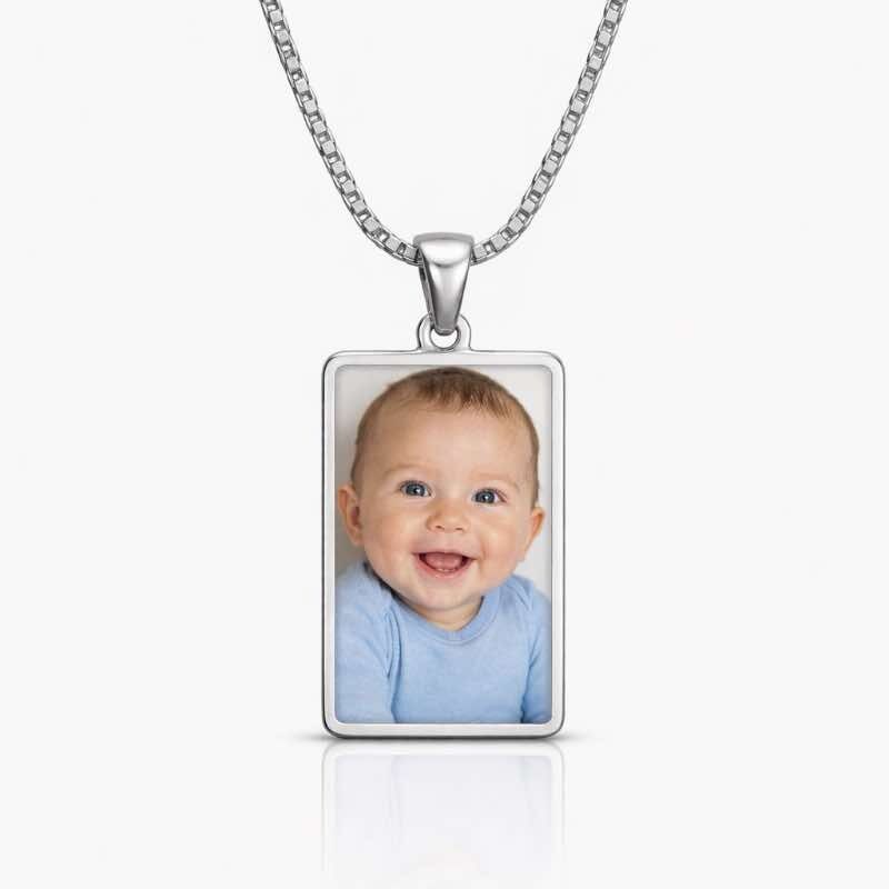 Colar Retangular Personalizado com Foto colorido em Aço Inoxidável - Image 3