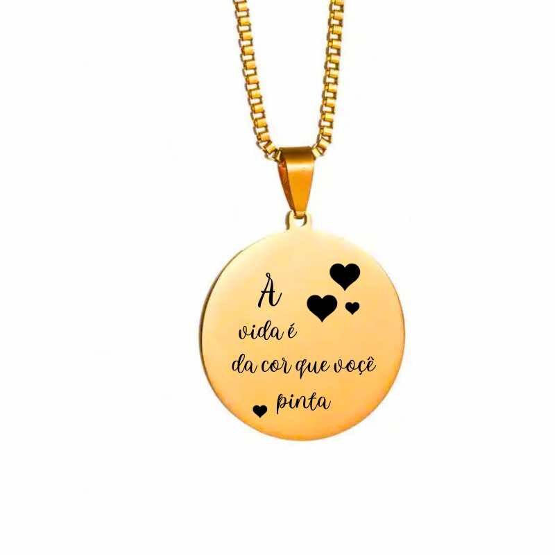 Colar Circulo Personalizado de aço inox