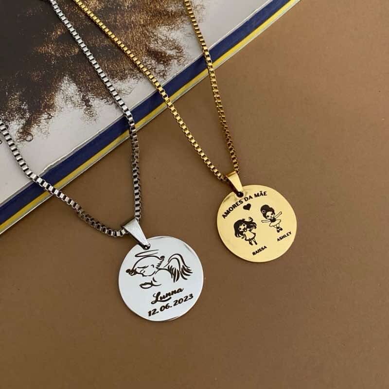 Colar Circulo Personalizado de aço inox - Image 2