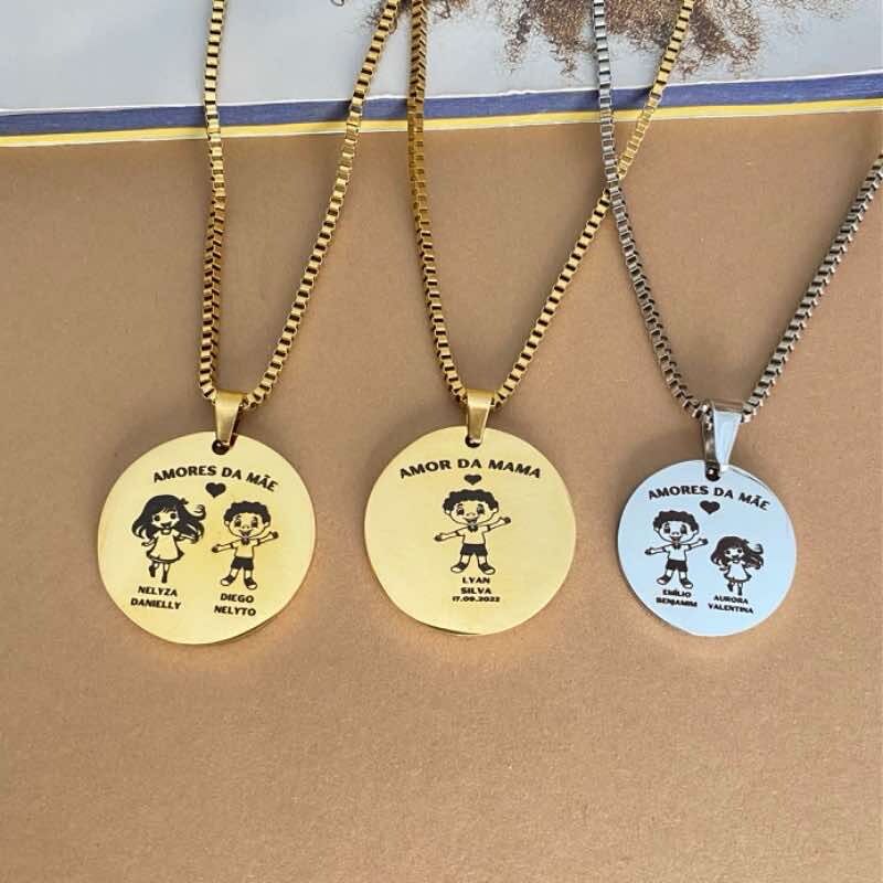Colar Circulo Personalizado de aço inox - Image 4
